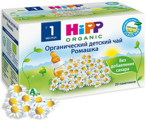 Teh Hipp (HiPP) untuk bayi baru lahir dengan chamomile, adas, untuk kolik